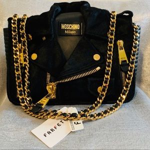 (NWT) Large Moschino Nappa Biker Jacket Bag